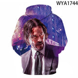 John Wick Keanu Hoodie 3D Printed John Wick3 Hooded Fashion Sweater