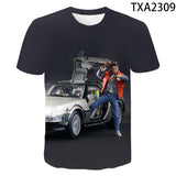 Back to the Future Costume round Neck T-shirt Summer Printed Men and Women Fashion Casual
