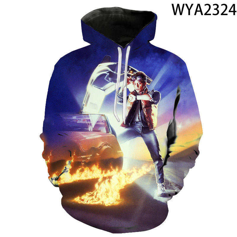 Back to the Future Costume Spring and Autumn Printed Men's and Women's Hoodies Sweatshirt