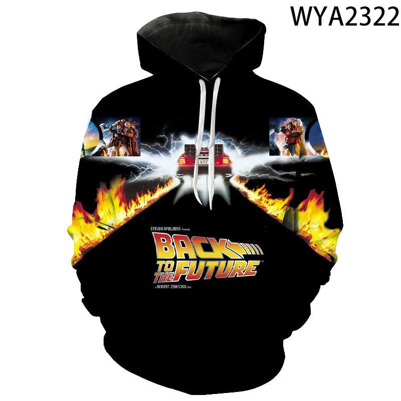 Back to the Future Costume Spring and Autumn Printed Men's and Women's Hoodies Sweatshirt