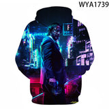 John Wick Keanu Hoodie 3D Printed John Wick3 Hooded Fashion Sweater