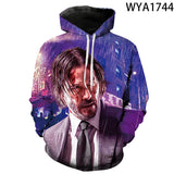 John Wick Keanu Hoodie 3D Printed John Wick3 Hooded Fashion Sweater