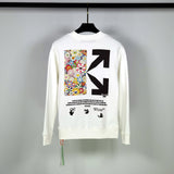 Off White Sweatshirts Long Sleeve round Neck Neck Sweater Autumn and Winter Printed Cotton Men's and Women's round Neck Sweater