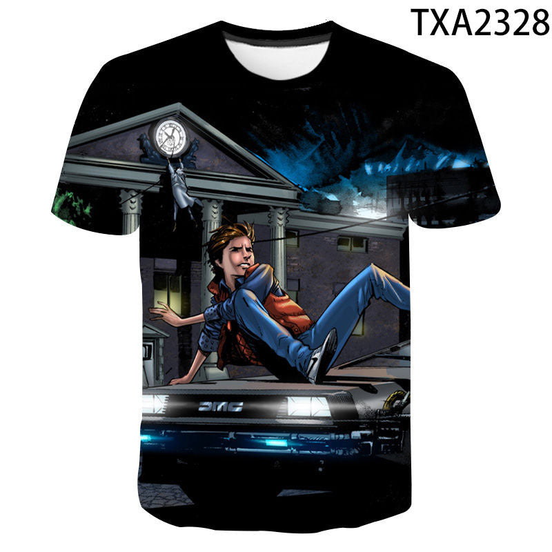 Back to the Future Costume round Neck T-shirt Summer Printed Men and Women Fashion Casual