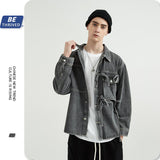 Autumn and Winter Loose Denim Jacket Retro plus Size Men's Casual Infmen Denim Jacket