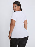 Women Plus Size Tops Figure Flattering Round-Neck Short Sleeve T-shirt