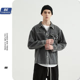 Autumn and Winter Loose Denim Jacket Retro plus Size Men's Casual Infmen Denim Jacket