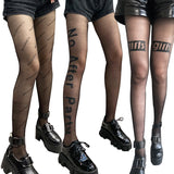 Women's Legging Spring/Summer English Letter Romper Stockings Sexy Socks for Women