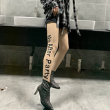 Women's Legging Spring/Summer English Letter Romper Stockings Sexy Socks for Women