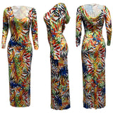 Digital Print Bohemian Style Long Sleeve Dress