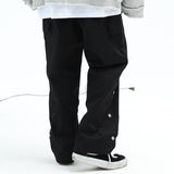 Men's Large Size Retro Sports Wide Leg Pants Men's Fashion Brand Hip Hop Trousers Straight-Leg Pants Street Multi-Pocket Loose Cargo Pants Men Pants