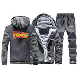 Back to the Future Costume Men's Outer Autumn and Winter Thickening Hooded Camouflage Sweater Suit
