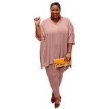 Women Plus Size Co-Ords Loose Fashion Casual Two-Piece Set