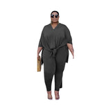 Women Plus Size Co-Ords Loose Fashion Casual Two-Piece Set