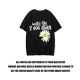 Shark Print T Shirt Cartoon Graffiti Little Daisy T-shirt Summer Printed Short Sleeve