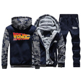 Back to the Future Costume Men's Outer Autumn and Winter Thickening Hooded Camouflage Sweater Suit