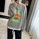 Diana Harvard Sweatshirt Autumn Calf Cartoon Letter Print
