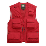 Men Utility Vest Work Zipper Tactical Work Vest Slim Pocket Jacket Men's Mardo Bag Outdoor Casual and Comfortable