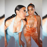 Spring New Women's Clothing Sexy Lace-up Low-Cut Tight-Fitting Jumpsuit