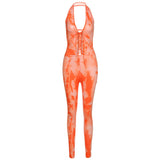 Spring New Women's Clothing Sexy Lace-up Low-Cut Tight-Fitting Jumpsuit