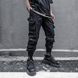 Men's plus Size Retro Sports Hip-Hop Ankle-Tied Pants Street Trend Multi-Pocket Cargo Pants Men Pants