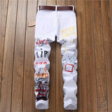 Anime Print Jeans Denim Pants Jeans for men Casual Pants Printed Straight-Leg Pants