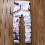 Anime Print Jeans Denim Pants Jeans for men Casual Pants Printed Straight-Leg Pants