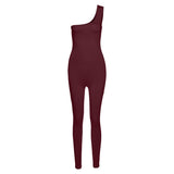Summer Fashion Sexy off-the-Shoulder Hip Raise Skinny Sports Jumpsuit
