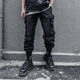 Men's plus Size Retro Sports Hip-Hop Ankle-Tied Pants Street Trend Multi-Pocket Cargo Pants Men Pants
