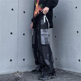 Men's Clothing Contrast Color Jeans Men's plus Size Retro Sports Multi-Pocket Cargo Pants Hip Hop Street Trend Loose Wide Leg Pants Men Pants