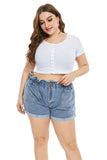 Women Plus Size Jeans Fashion Casual Denim Shorts