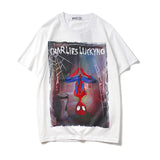 Charlie Luciano T Shirt Marvel Series Spider Pure Cotton Loose
