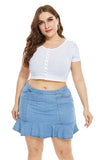 Women Plus Size Dresses Fashion Casual Denim Skirt