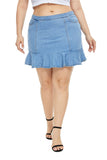 Women Plus Size Dresses Fashion Casual Denim Skirt