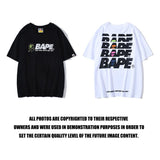 Shark Print T Shirt Summer Short Sleeve Letter Print Round Neck Pullover T-shirt