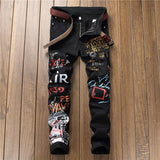 Anime Print Jeans Denim Pants Jeans for men Casual Pants Printed Straight-Leg Pants