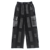 Men's Clothing Contrast Color Jeans Men's plus Size Retro Sports Multi-Pocket Cargo Pants Hip Hop Street Trend Loose Wide Leg Pants Men Pants
