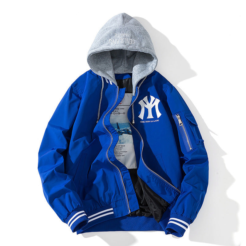 New York NYC Varsity Jacket Embroidered Stand Collar Jacket Baseball Uniform