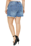 Women Plus Size Denim Shorts Summer Solid Color Denim Shorts for Women