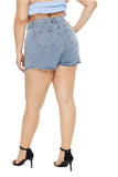 Women Plus Size Jeans Ripped Denim Shorts
