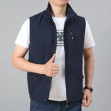 Men's Golf Vest Sports Slim Jacket Men's Sport Leisure Vest Multi-Pocket Vest Men's Vest