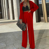 Women Blazar Pants Suit Autumn Shirt Leisure