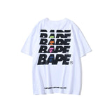 Shark Print T Shirt Summer Short Sleeve Letter Print Round Neck Pullover T-shirt
