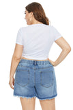 Women Plus Size Denim Shorts Summer Solid Color Denim Shorts for Women