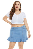 Women Plus Size Dresses Fashion Casual Denim Skirt