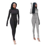 Women's Spring Clothing Personality inside-out Wear Design High Waist Slim Sports Jumpsuit