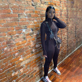 Women's Spring Clothing Personality inside-out Wear Design High Waist Slim Sports Jumpsuit