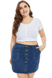Women Plus Size Denim Dresses Loose Denim A- Line Skirt Women