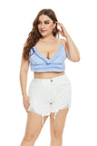 Women Plus Size Denim Shorts Denim Casual Shorts