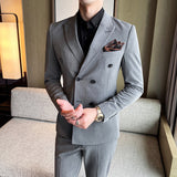 Double Brewed Seersucker Suit Male Autumn Two-Piece Suit